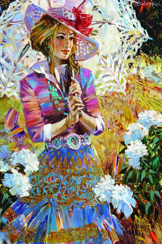 Girl with Open Umbrella - Gold Puzzle 61215 - 1000 pz.