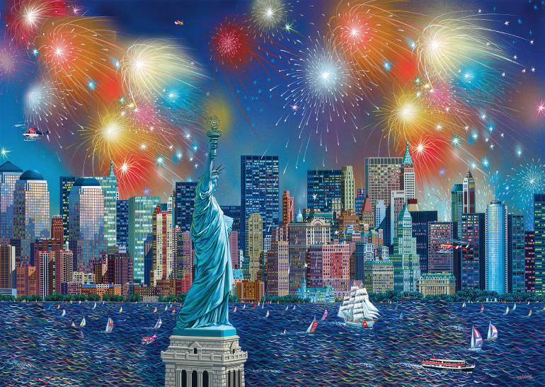Statue of Liberty with fireworks - 59649 - 1000 pz